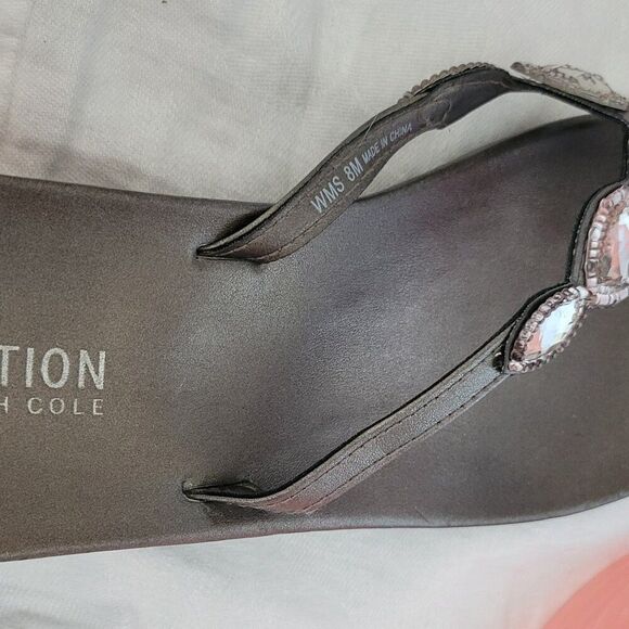 Kenneth Cole Reaction Size 8 Women's Blingy sandals thong rhinestones Shoes GUC - Picture 12 of 13
